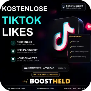 Kostenlose TikTok Likes bei BoostHeld