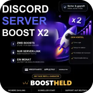 Discord Server Boost x2 kaufen – 1 Monat Laufzeit bei BoostHeld