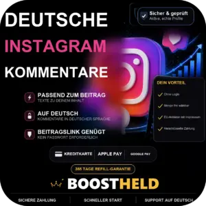 Instagram deutsche Kommentare passend zum Beitrag bei BoostHeld