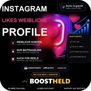 Instagram Likes von weiblichen Profilen kaufen bei BoostHeld
