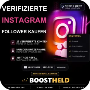 Instagram 25 verifizierte Follower kaufen bei BoostHeld