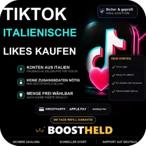 TikTok italienische Likes kaufen bei BoostHeld