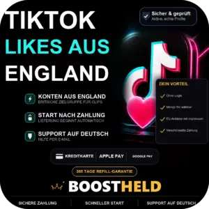TikTok Likes aus England bei BoostHeld
