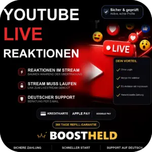 YouTube Live Reaktionen kaufen bei BoostHeld