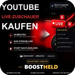 YouTube Live-Zuschauer kaufen – 30 Minuten bei BoostHeld